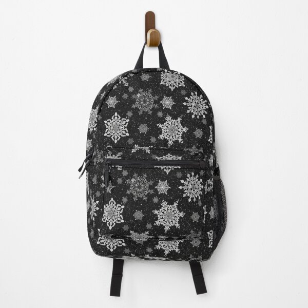 Item preview, Falling winter snowflakes on black background designed and sold by MGuyerArt.