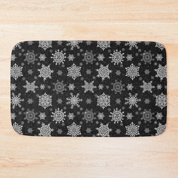 Item preview, Falling winter snowflakes on black background designed and sold by MGuyerArt.