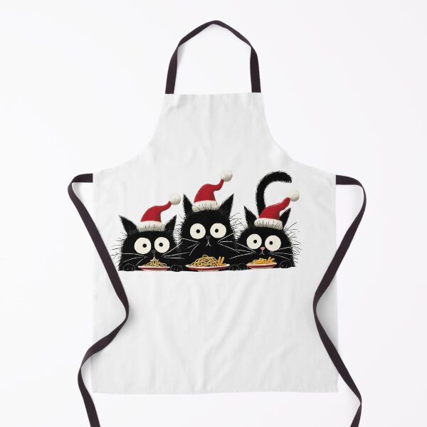 Item preview, Christmas Cats: Cute Black Cats Eating “Safe Foods” designed and sold by Neuro Spiral Studio.