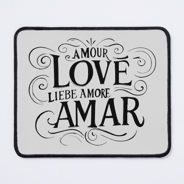 Item preview, LOVE AMOUR AMAR | Multilingual Love Typography designed and sold by WAMTEES.