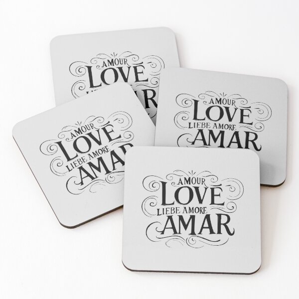 Item preview, LOVE AMOUR AMAR | Multilingual Love Typography designed and sold by WAMTEES.