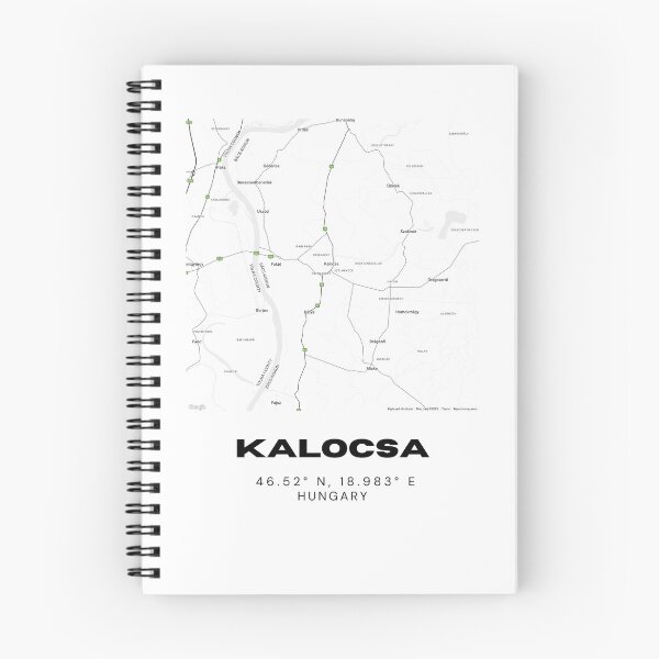 Item preview, Kalocsa Hungary Minimalist City Map | Modern Black & White Design designed and sold by RM-Journey.