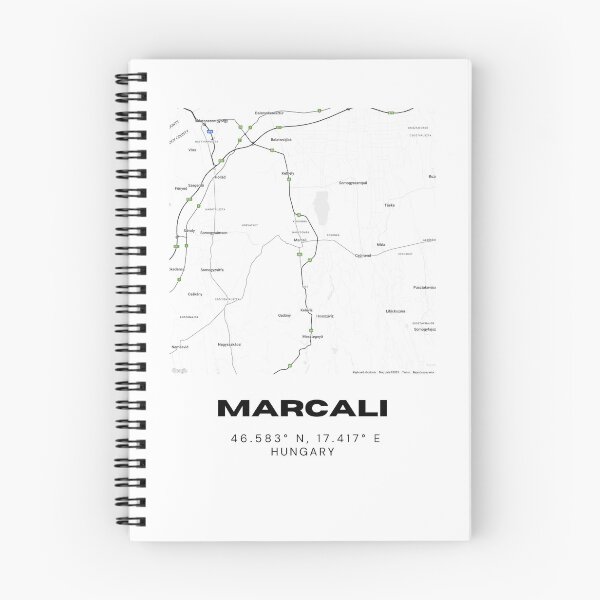 Item preview, Marcali Hungary Minimal Street Map | Modern Black & White Print designed and sold by RM-Journey.
