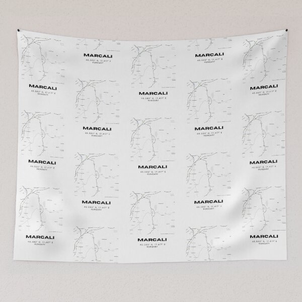 Item preview, Marcali Hungary Minimal Street Map | Modern Black & White Print designed and sold by RM-Journey.