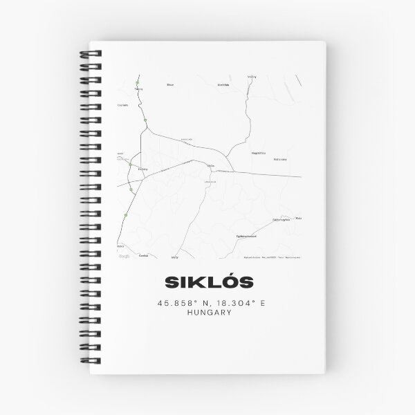 Item preview, Siklós Hungary Minimalist City Map | Modern Black & White Print designed and sold by RM-Journey.