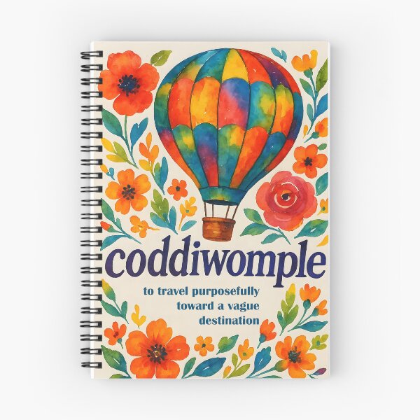 Item preview, Coddiwomple – Watercolor Hot Air Balloon Journey in a Vague Direction designed and sold by EmeraldeaArt.