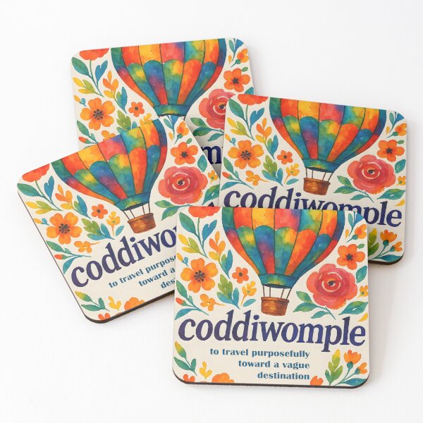Item preview, Coddiwomple – Watercolor Hot Air Balloon Journey in a Vague Direction designed and sold by EmeraldeaArt.