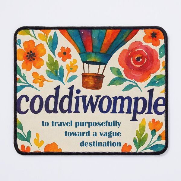 Item preview, Coddiwomple – Watercolor Hot Air Balloon Journey in a Vague Direction designed and sold by EmeraldeaArt.