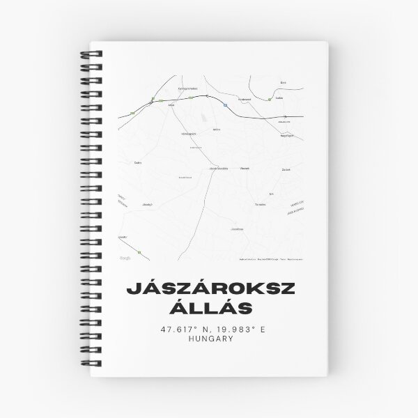 Item preview, Jászárokszállás Hungary Minimalist Street Map | Modern Black & White Artwork designed and sold by RM-Journey.