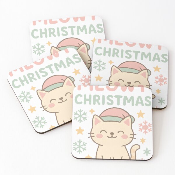 Item preview, Meowy Christmas! Merry Christmas! (Cute, kawaii cat version) designed and sold by Geek-Love8.