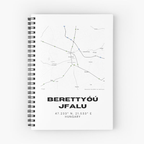 Item preview, Berettyóújfalu Hungary Minimalist Street Map | Modern Black & White Print designed and sold by RM-Journey.