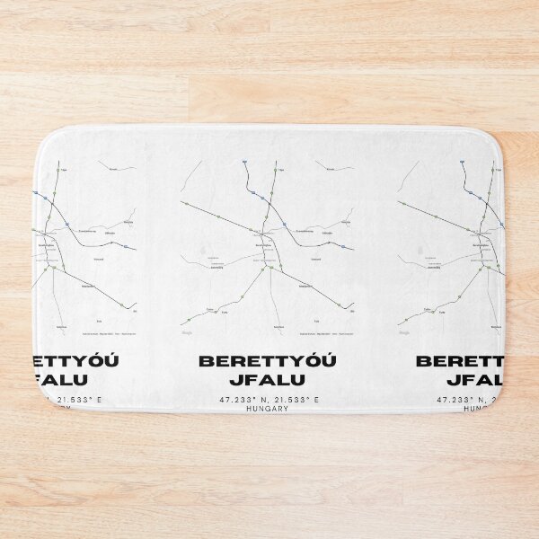 Item preview, Berettyóújfalu Hungary Minimalist Street Map | Modern Black & White Print designed and sold by RM-Journey.