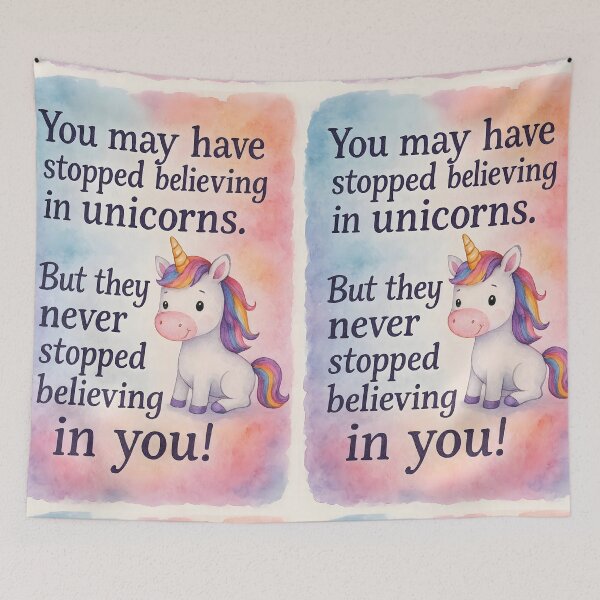 Item preview, You May Have Stopped Believing in Unicorns – Watercolor Text with Cute Unicorn designed and sold by EmeraldeaArt.