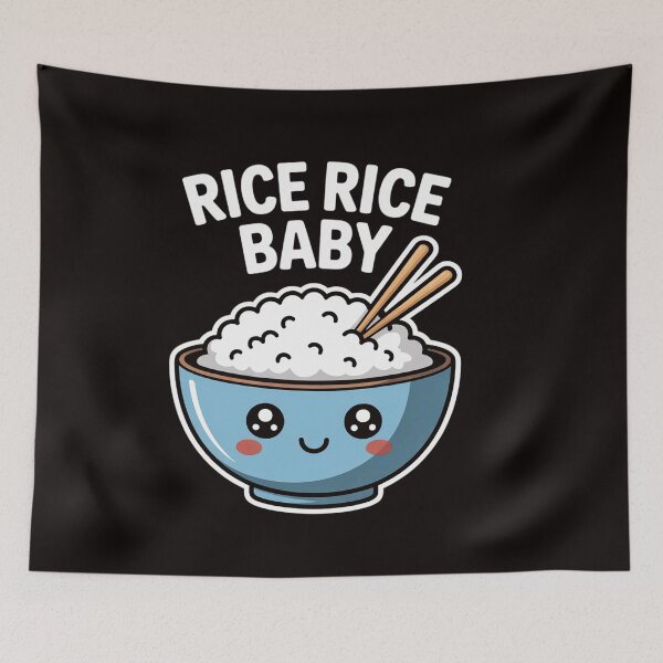 Item preview, Rice Rice Baby Asian Food Foodie Fried Rice Bowl Pun designed and sold by RatCurry.