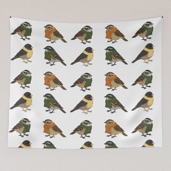 Item preview, Cozy Winter Birds Illustration – Cute Songbirds in Scarves | Holiday Wildlife Art designed and sold by RivendellBird.