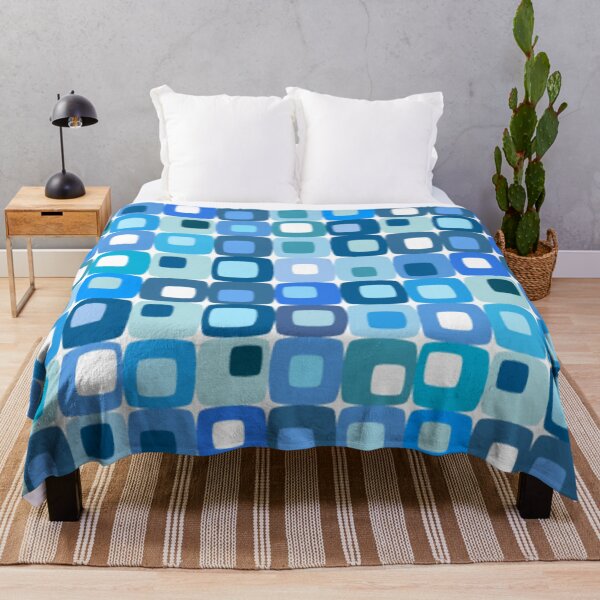 Item preview, Vintage Retro 1960s 1970s Blue Geometric designed and sold by RetroMaggie.