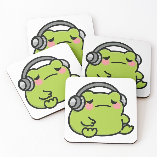 Artikelvorschau, Launischer Frosch mit Kopfhörern – Kawaii-Musikfrosch entworfen und verkauft von ThePopEdit.