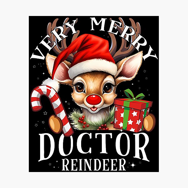 Item preview, Very Merry Doctor Reindeer Matching Christmas designed and sold by JanieLucia.