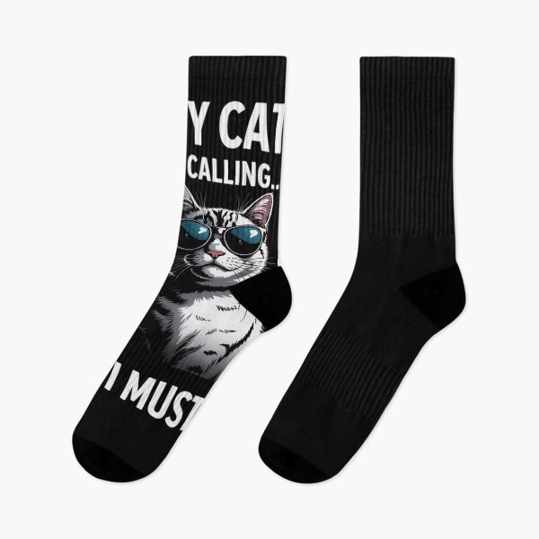 Item preview, My Cat is Calling & I Must Go cat with glasses pets designed and sold by OlafLica.