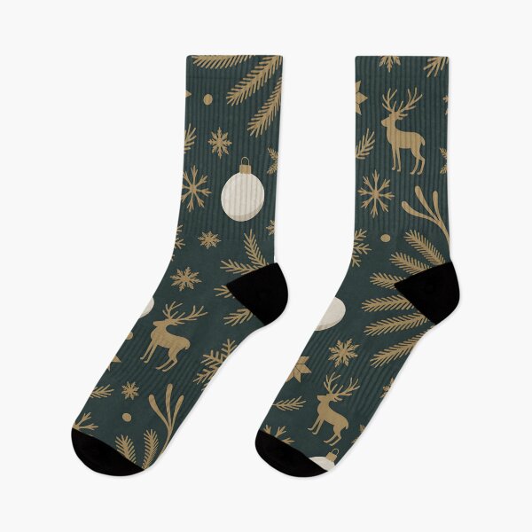 Item preview, Elegant Gold Reindeer & Snowflakes – Luxury Christmas Pattern designed and sold by SoftStyleStudio ⭐⭐⭐.