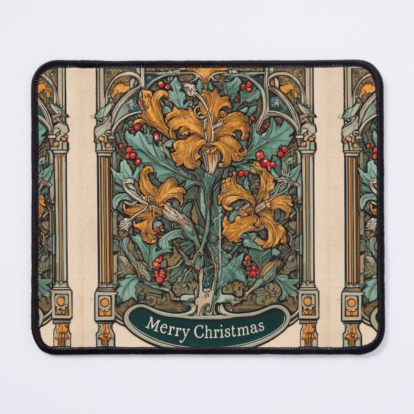 Item preview, Art nouveau Merry Christmas Card designed and sold by MendaciousMina.