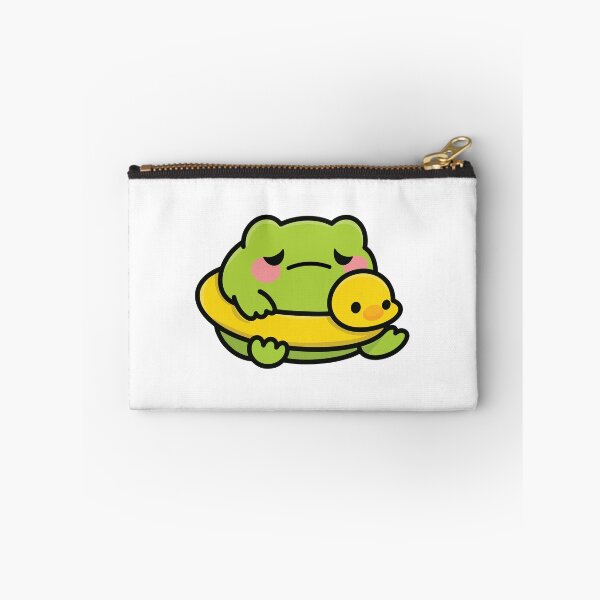 Item preview, Moody Frog with Duck Floatie - Kawaii Animal Illustration designed and sold by ThePopEdit.