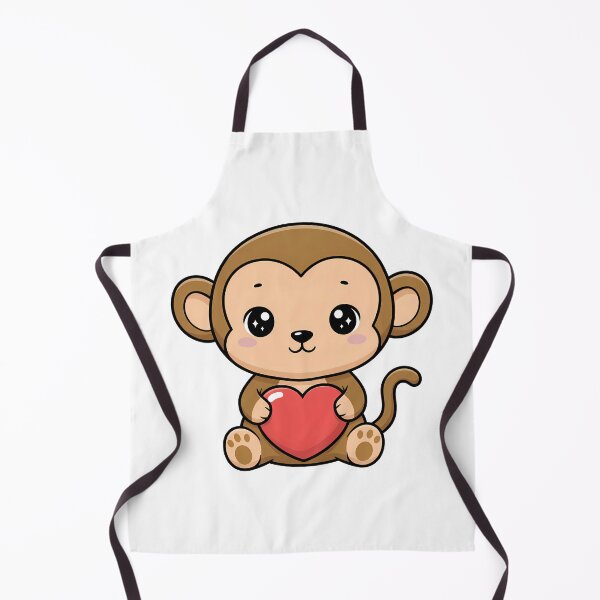 Item preview, Cute Kawaii Monkey Holding Heart Cartoon Illustration designed and sold by Cute Stickers Machine.