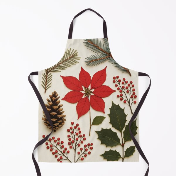 Item preview, Christmas Dried Floral Botanical Collage – Pine Pinecone Poinsettia Holly designed and sold by EmeraldeaArt.