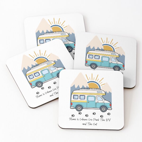 Item preview, Home is Where We Park The RV and The Cat. RV and Cat design designed and sold by SofikoDesigns.