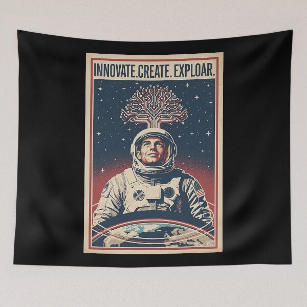 Item preview, Innovate. Create. Explore. Astronaut Hope Poster. designed and sold by HoopeStylee.
