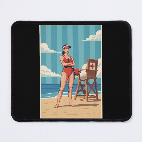 Item preview, Retro Lifeguard Pop Art Vintage Beach Poster designed and sold by HoopeStylee.