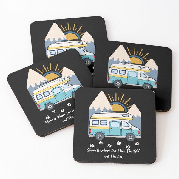 Item preview, Home is Where We Park The RV and The Cat. RV and Cat design designed and sold by SofikoDesigns.