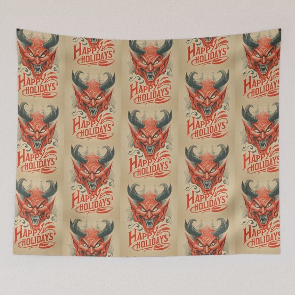 Item preview, Vintage Happy Holidays Krampus Card designed and sold by MendaciousMina.