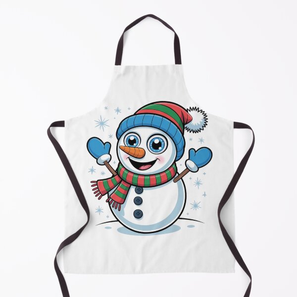 Item preview, Cute Christmas Snowman – Blue & Red Winter Cartoon ❄️⛄️ designed and sold by Mastihuba Studio™.