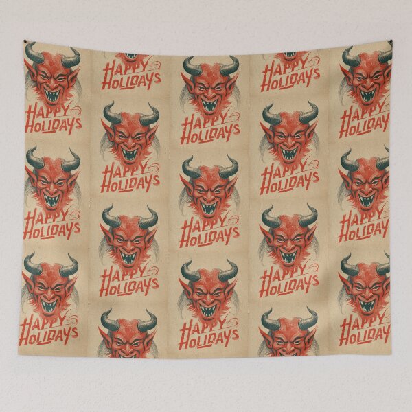Item preview, Vintage Happy Holidays Krampus Card designed and sold by MendaciousMina.