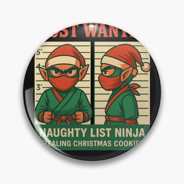 Item preview, Naughty List Ninja – Christmas Mugshot designed and sold by Laughprints.