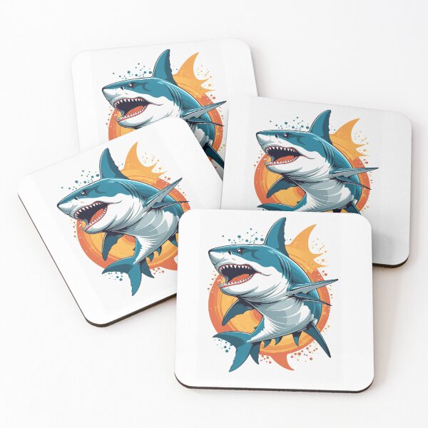 Item preview, Dynamic Great White Shark with Sunset Splash designed and sold by T-Shirt Wizards.
