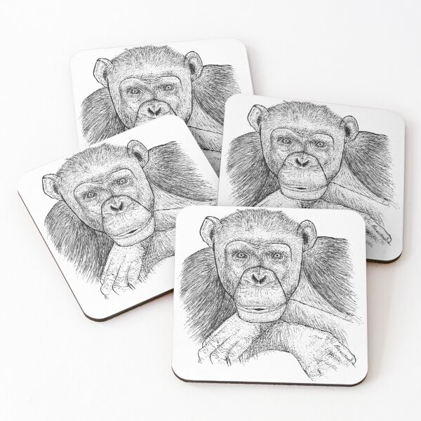 Item preview, Intelligent Chimpanzee Stipple Portrait designed and sold by wbhny.