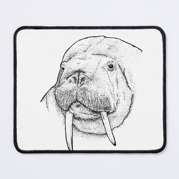 Item preview, Detailed Walrus Portrait Pen and Ink Drawing designed and sold by wbhny.
