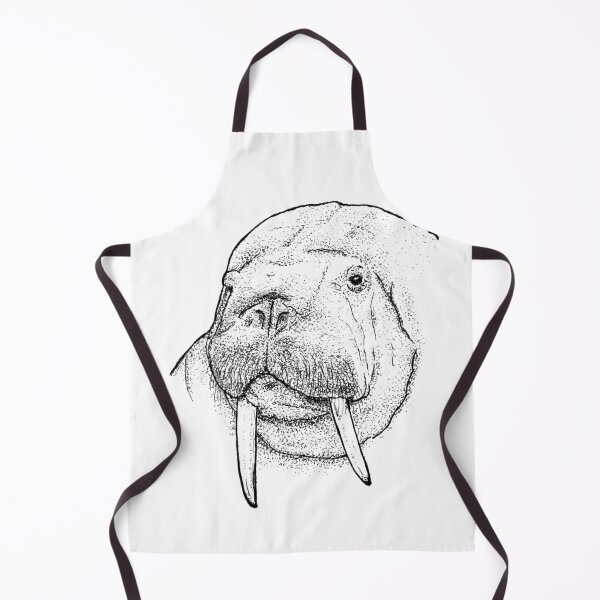 Item preview, Detailed Walrus Portrait Pen and Ink Drawing designed and sold by wbhny.