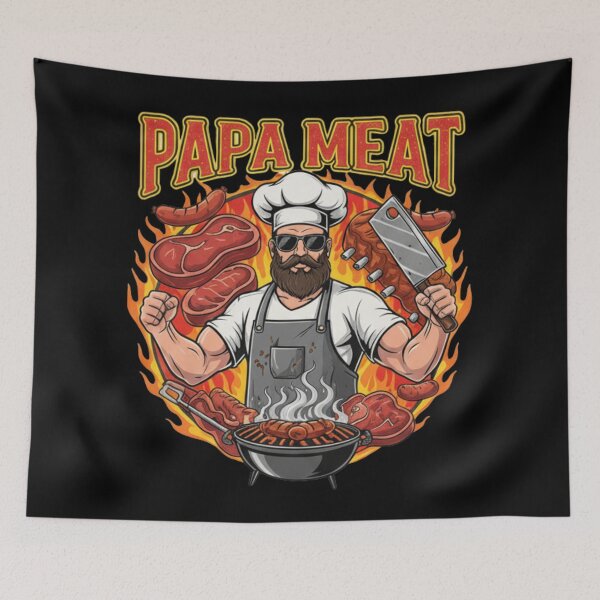 Item preview, Papa Meat BBQ Dad – Funny Grill Master Gift for Men designed and sold by SecretPODesigns.