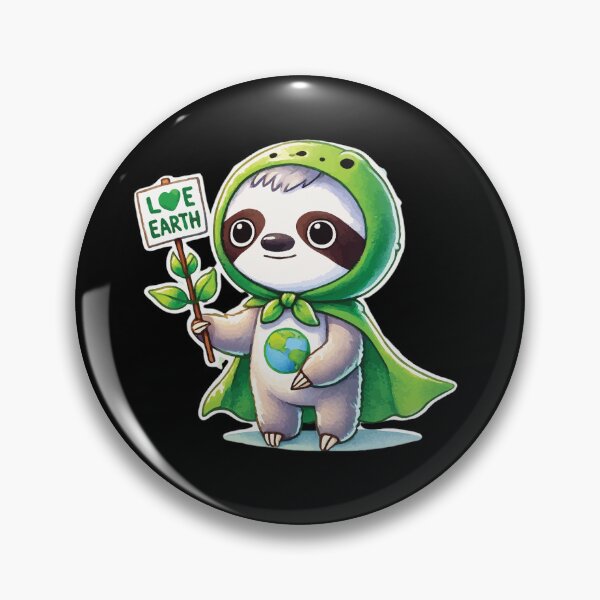 Item preview, Eco Sloth with Love Earth Sign designed and sold by ROBIRONOARTS.