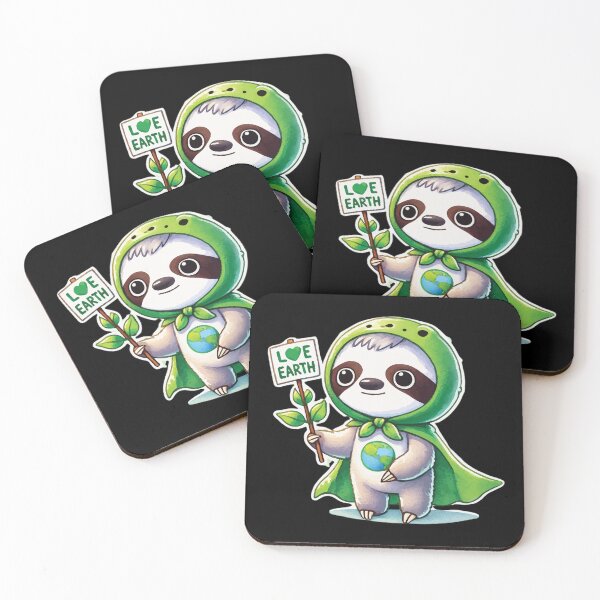 Item preview, Eco Sloth with Love Earth Sign designed and sold by ROBIRONOARTS.