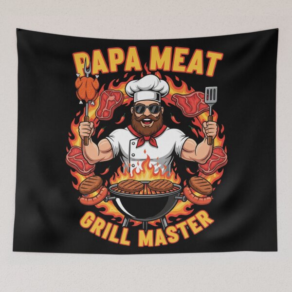 Item preview, Papa Meat Grill Masters Design – Funny Love Gift Idea BBQ Dad designed and sold by SecretPODesigns.