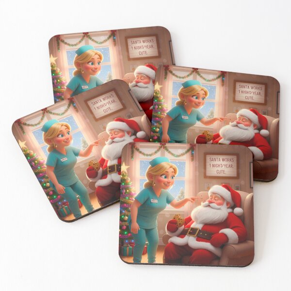 Item preview, Funny Nurse Christmas – Santa Works One Night A Year – Cute Humor designed and sold by xper-t-s.