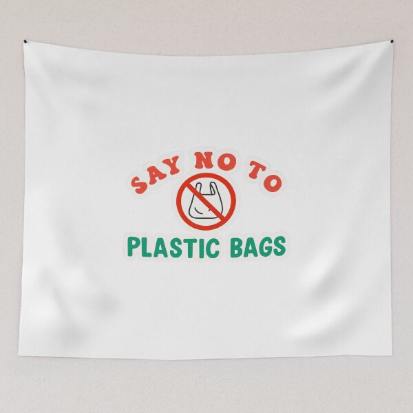 Item preview, Say No to Plastic Bags — Eco Message designed and sold by artcultreone.