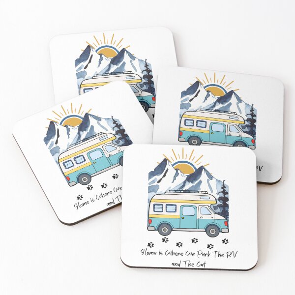 Item preview, Home is Where We Park The RV and The Cat. RV and Cat design designed and sold by SofikoDesigns.