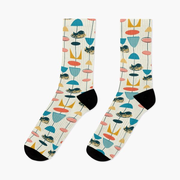Item preview, 1950s 1960s Colorful Mid Century Modern Atomic Starburst Cats designed and sold by RetroMaggie.