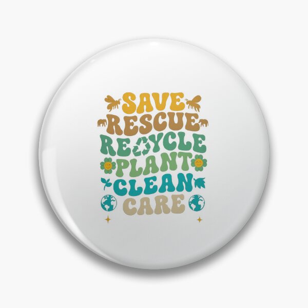 Item preview, Earth Day Save Rescue Recycle Plant Clean Care — Eco Message designed and sold by artcultreone.