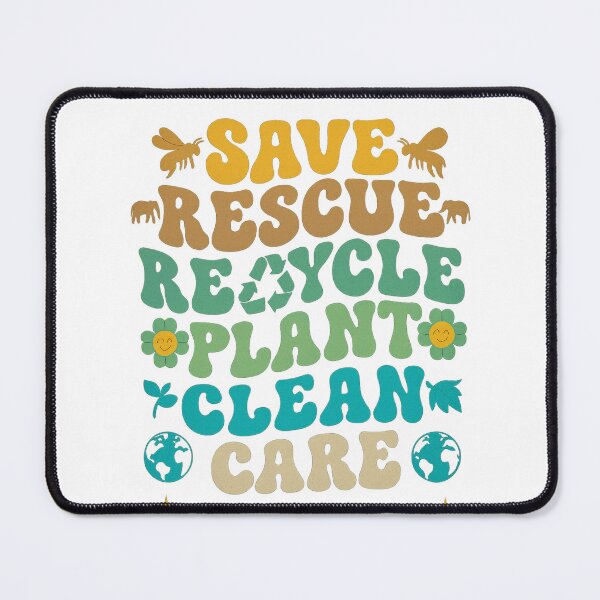 Item preview, Earth Day Save Rescue Recycle Plant Clean Care — Eco Message designed and sold by artcultreone.